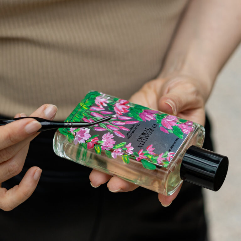 painted perfume bottle